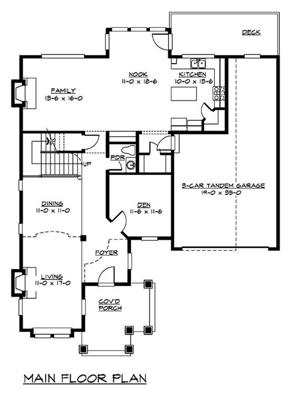 Floor Plan First Story of Craftsman Plan #115-1245